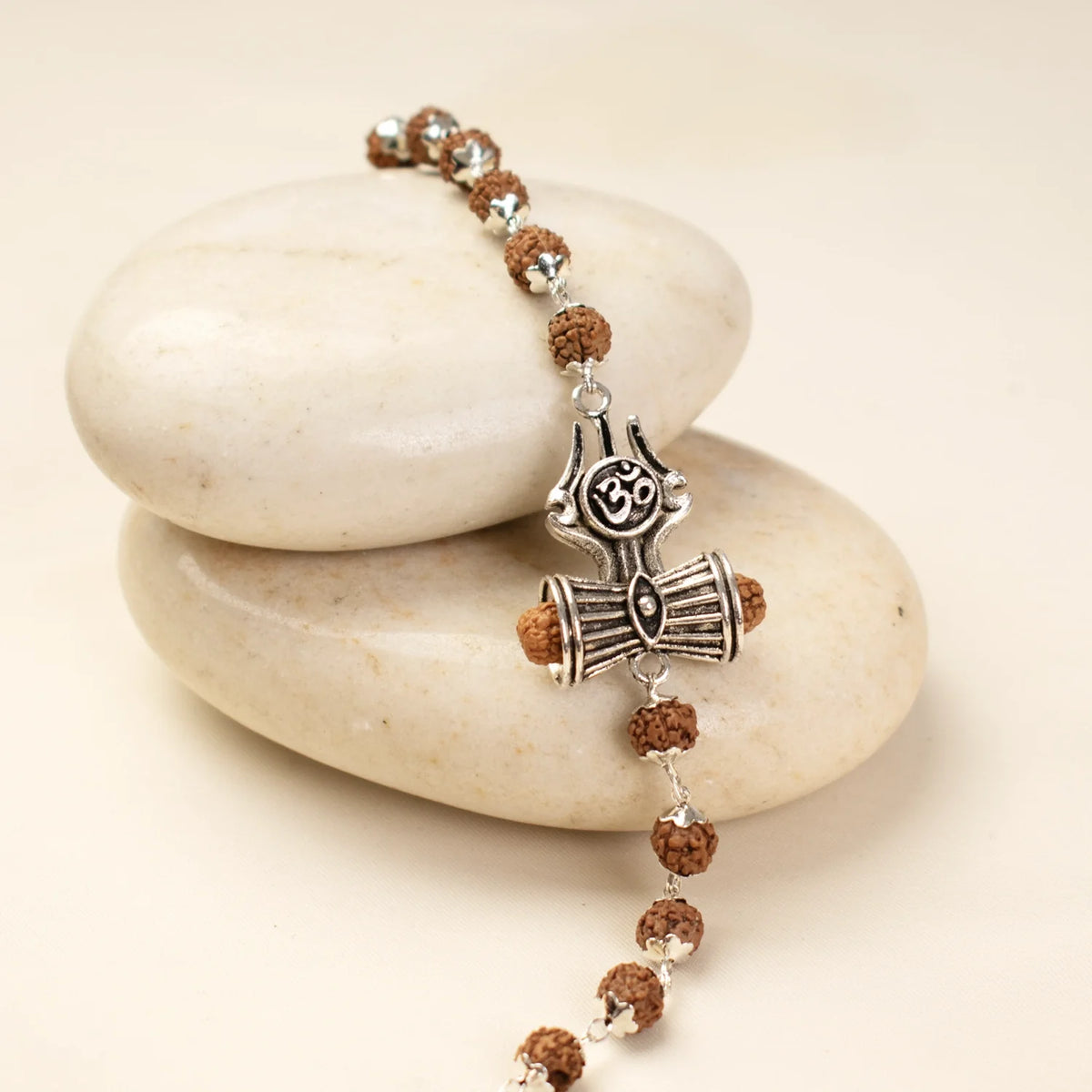 Om Trinetra Trishul Damru Rudraksha Bracelet