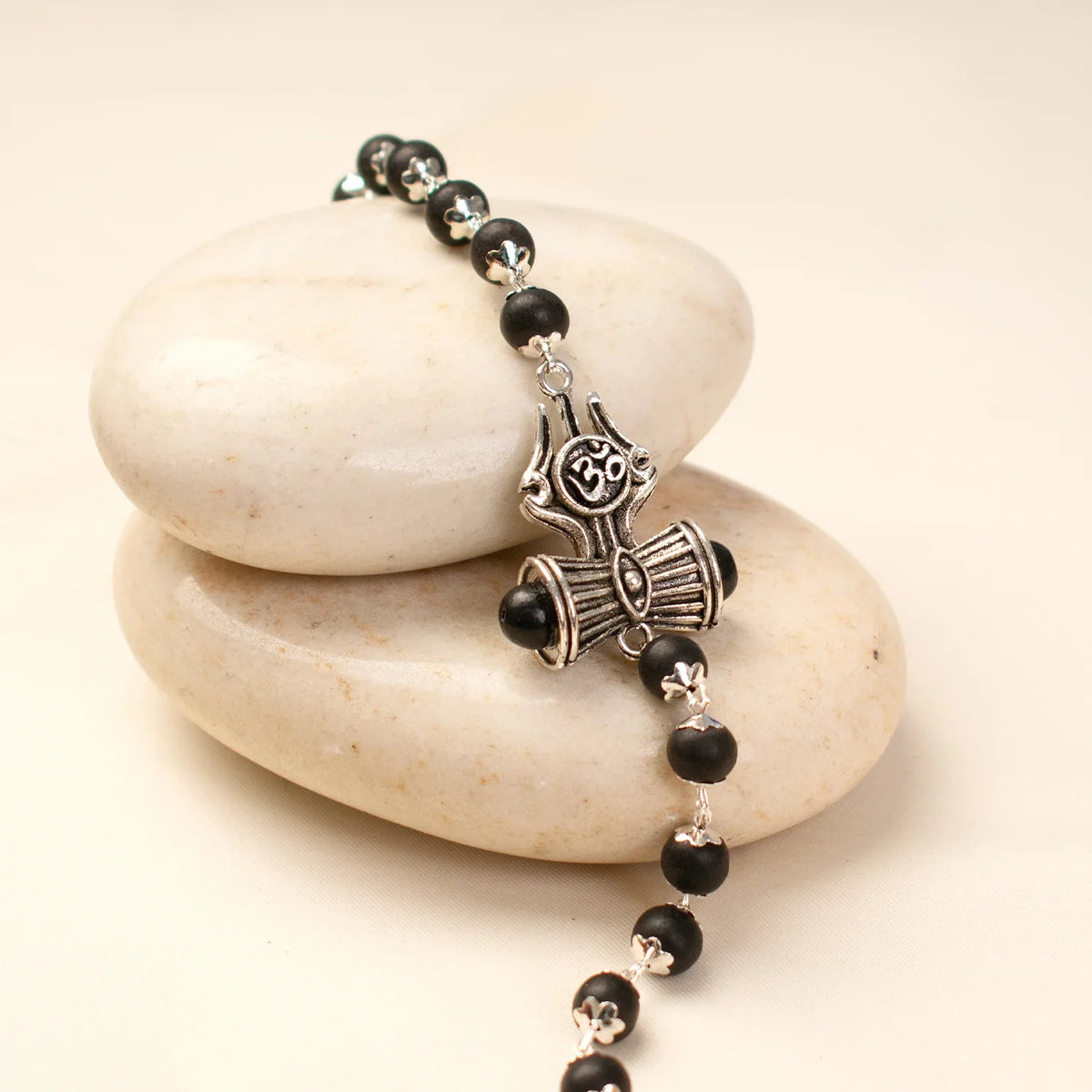 Om Trinetra Trishul Damru Karungali Bracelet