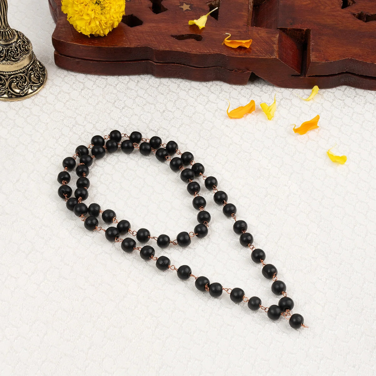 Karungali Malai with Copper Wire – 8mm (54+1 Beads)
