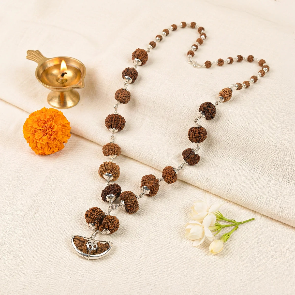 1-14 Mukhi Siddh Rudraksha Mala with Collector Beads