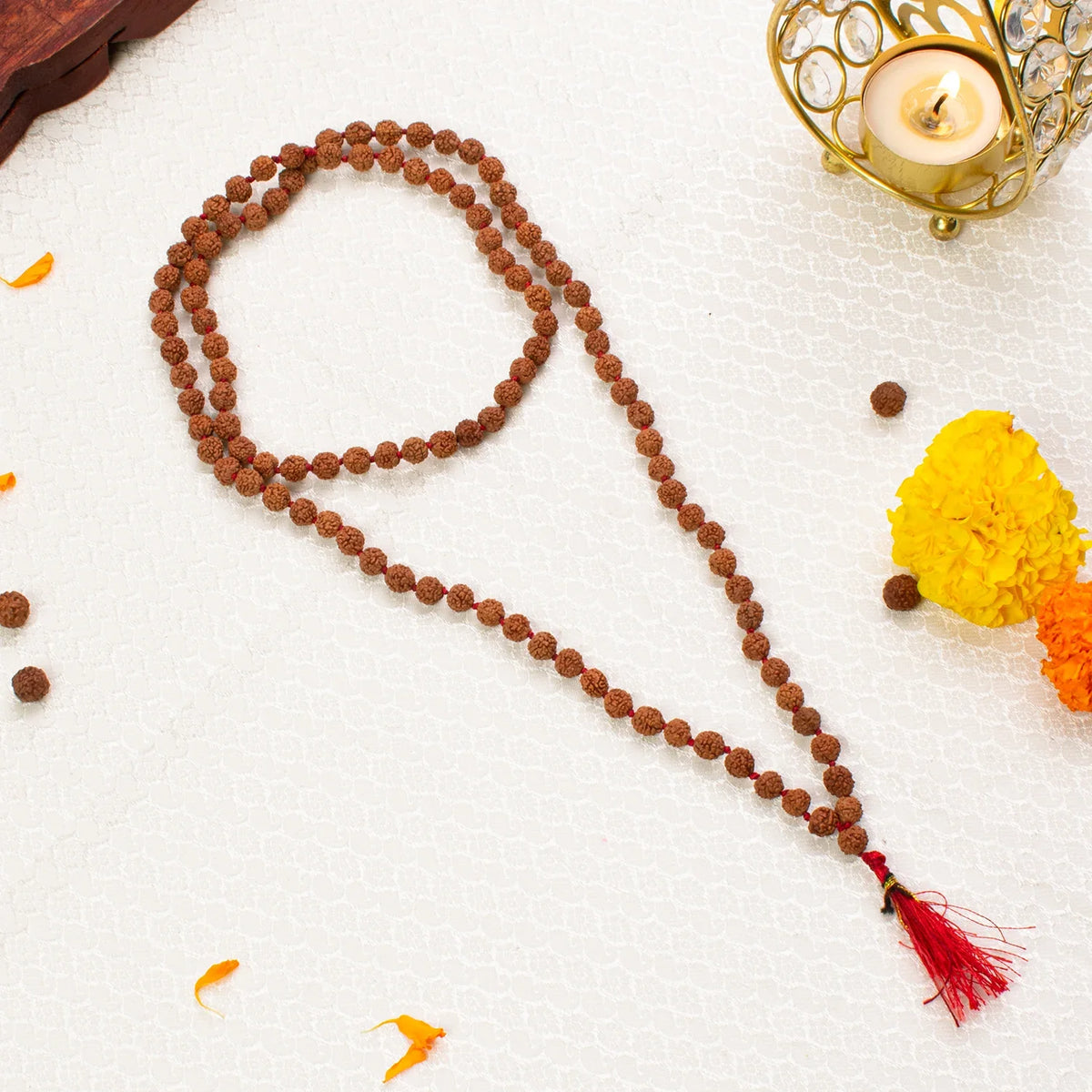 5 Mukhi Rudraksha Mala - 7mm, 108+1 beads