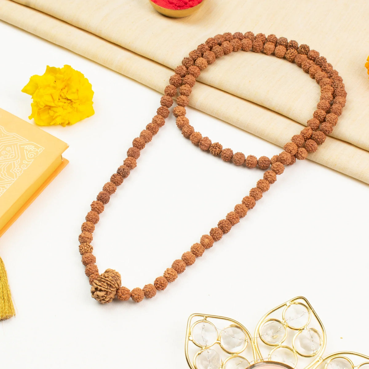 13 Mukhi Rudraksha Bead in 5 Mukhi Rudraksha Mala