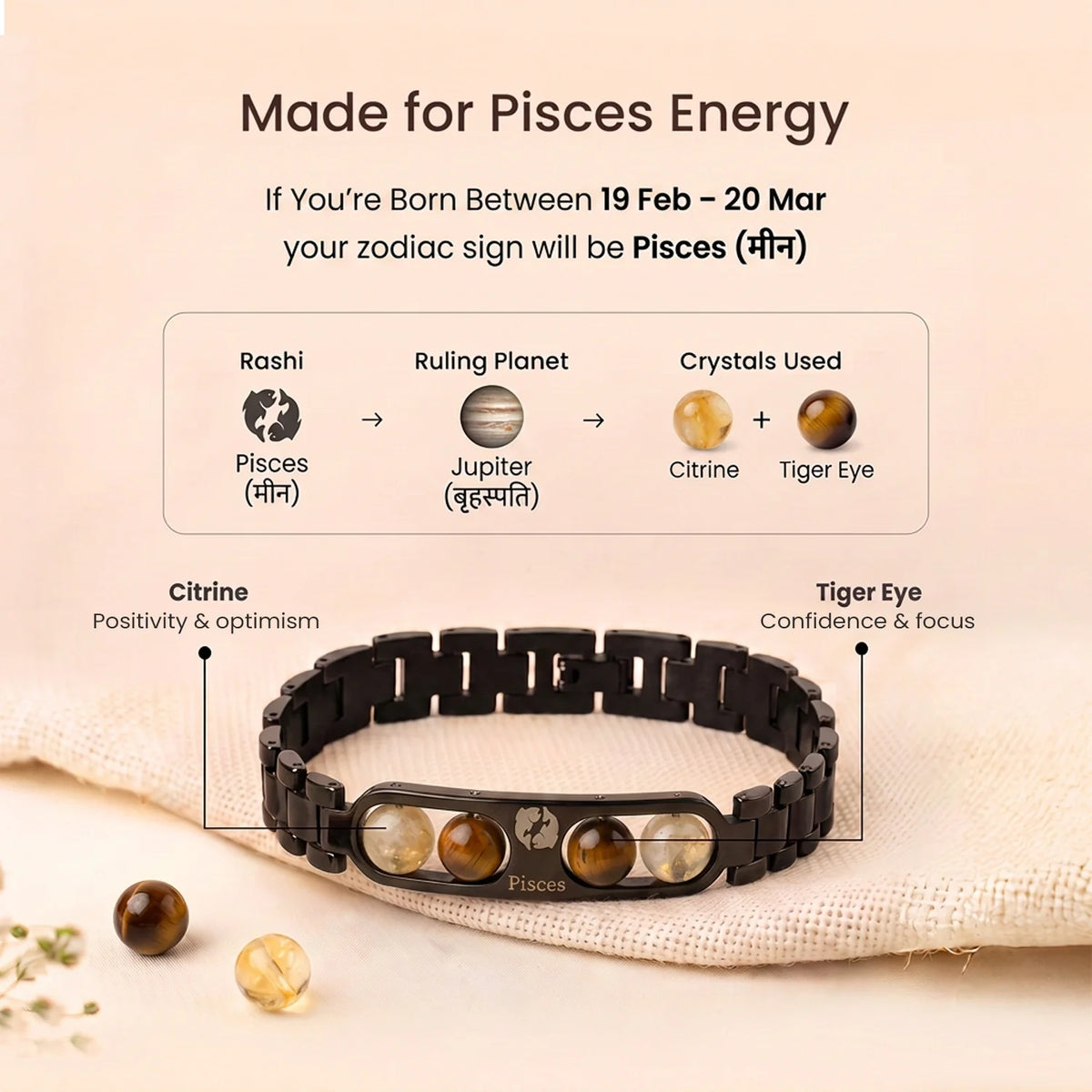 Pisces Zodiac  Metal Bracelet