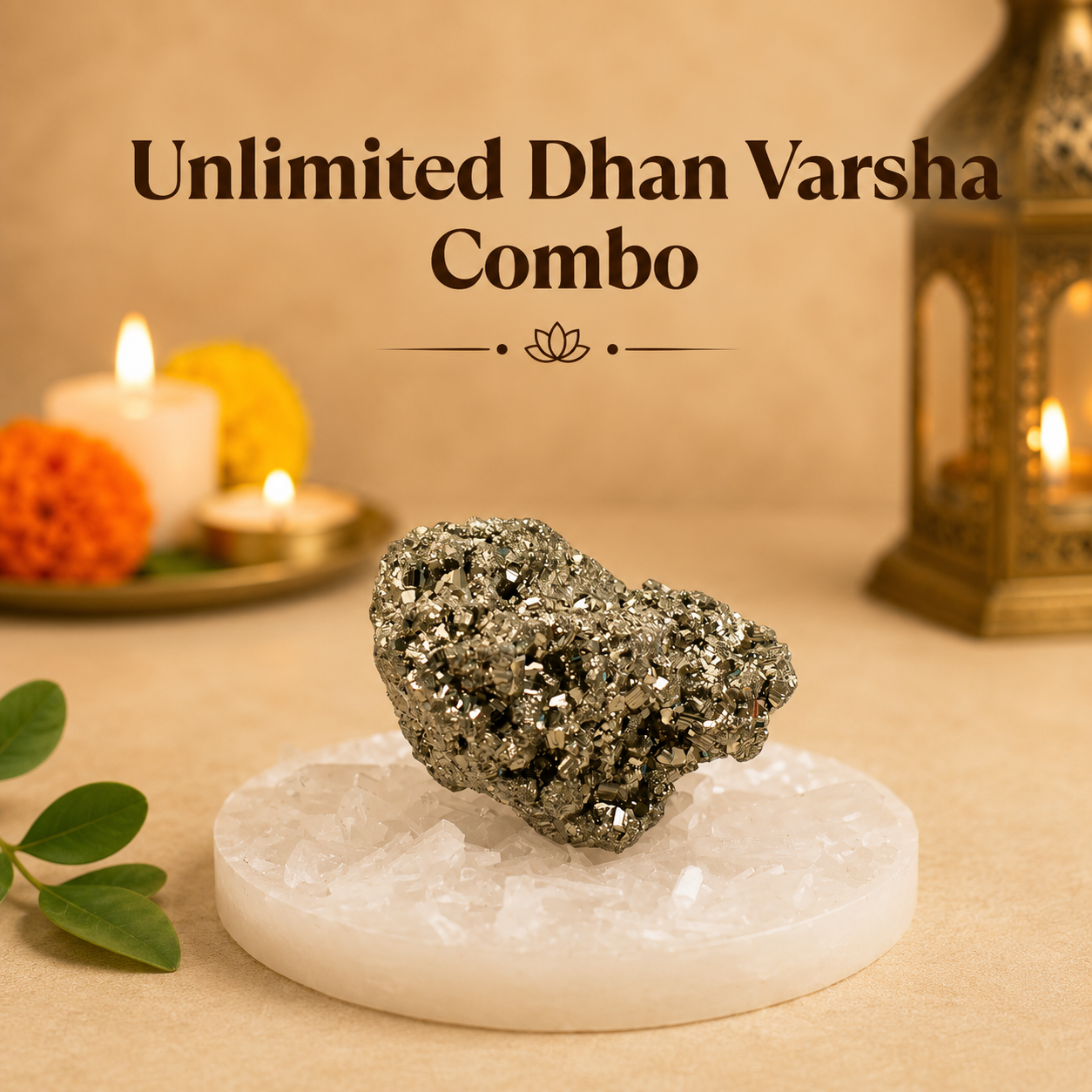 Unlimited Dhan Varsha Combo with Raw Selenite Plate