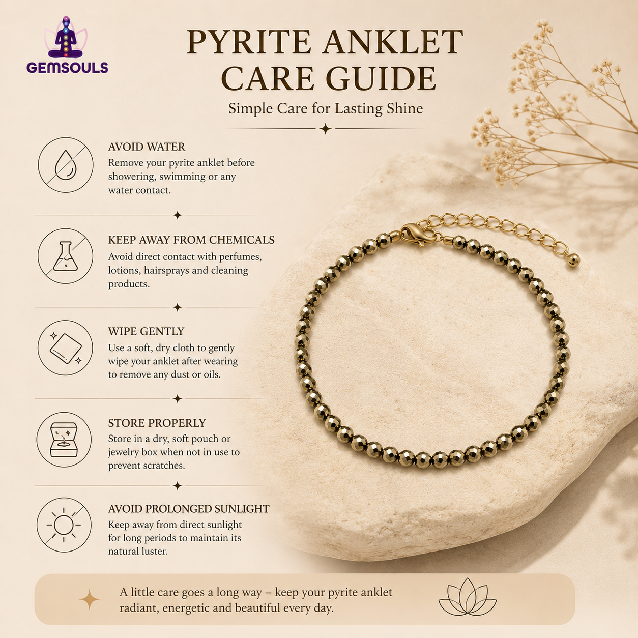 Pyrite anklet