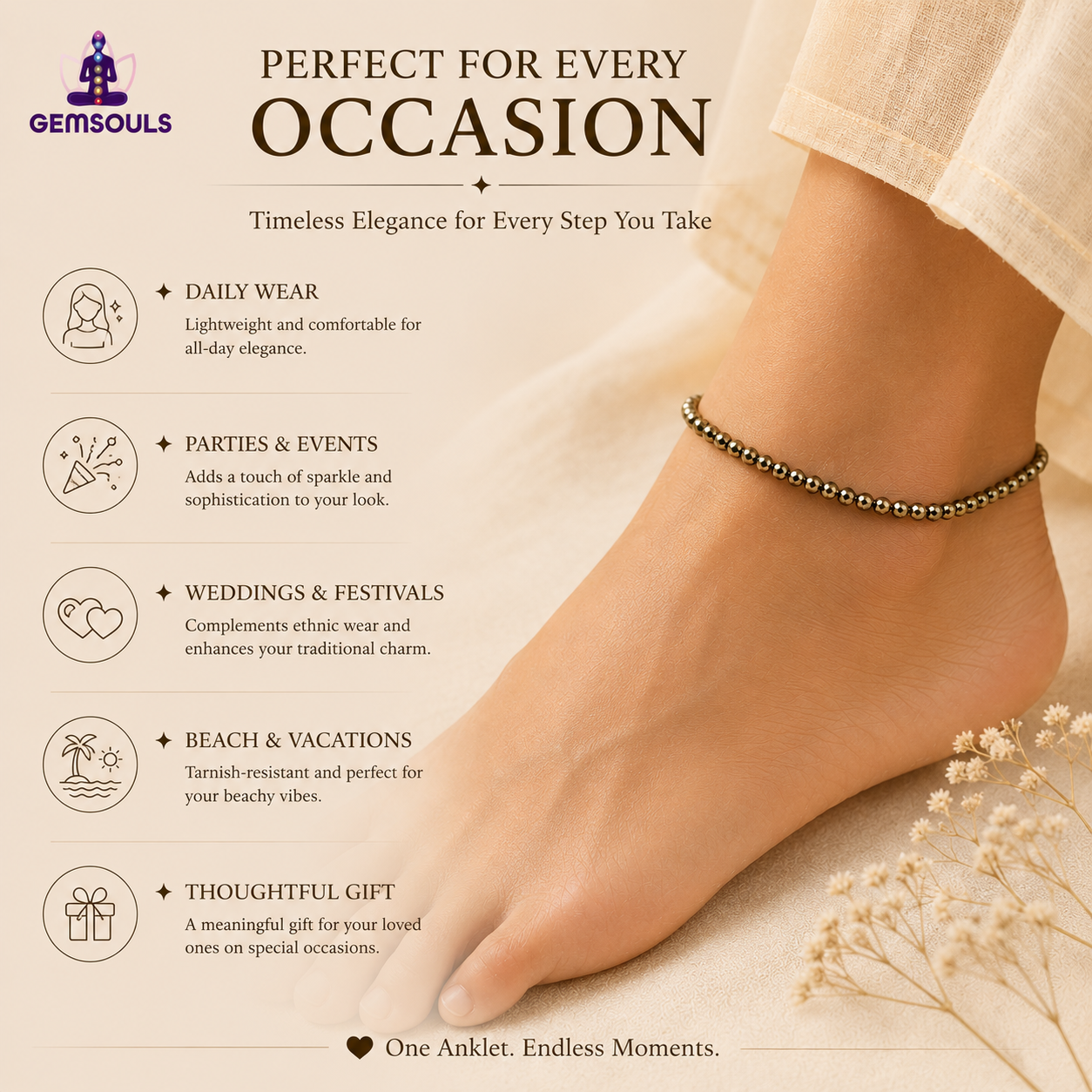 Pyrite anklet
