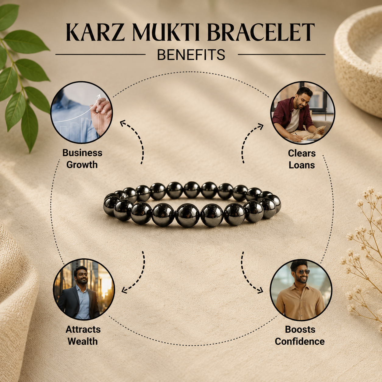 Karz Mukti Bracelet with FREE Raw Selenite Plate