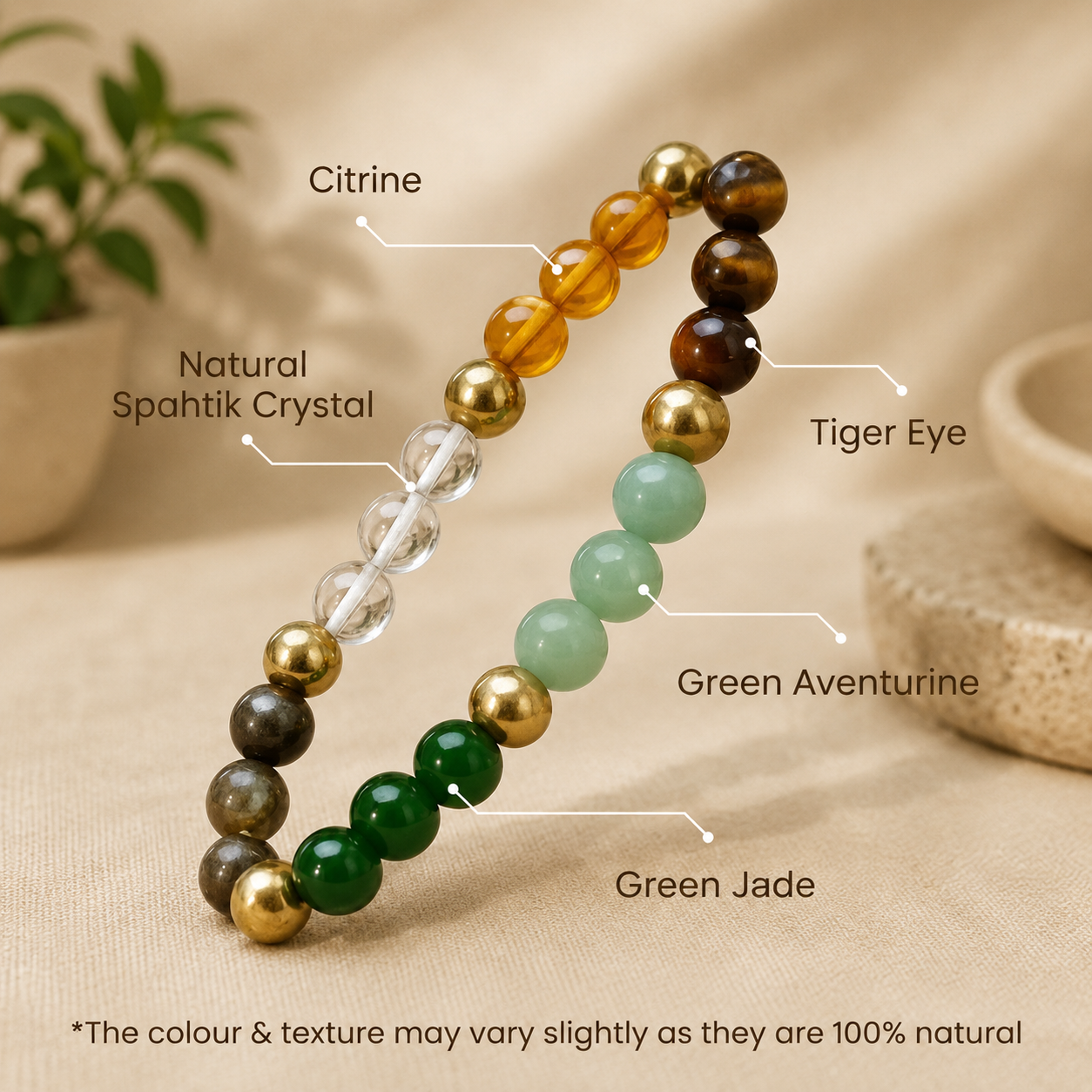 Maha Lakshmi Siddh Dhan Yog Bracelet with FREE Raw Selenite Plate