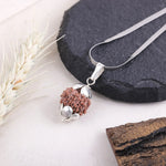 7 Mukhi Rudraksha silver cap pendant flat lay — buy original rudraksha pendant online India