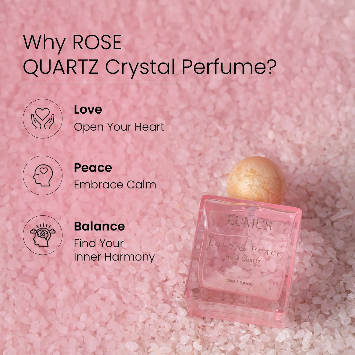 Rose Quartz Crystal Perfume by LUMUS